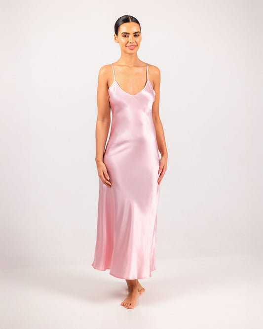 Savannah Silk Lang Kjole Rosa R6__2387-Edit-Edit